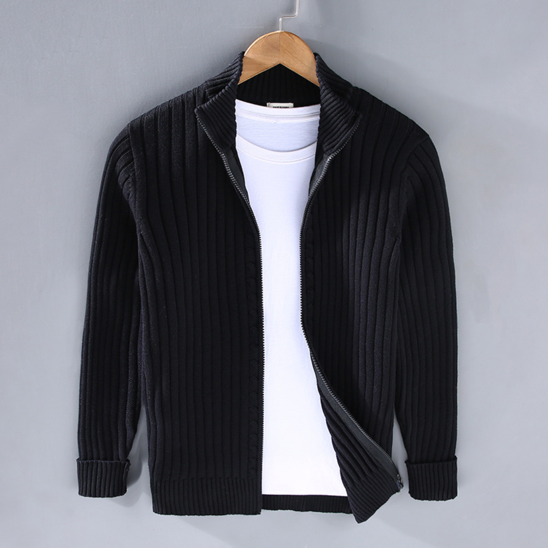 Henry | Ribbed Zip-Up Cardigan