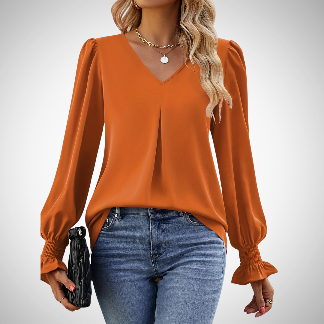 Anastasia | Graceful V-Neck Blouse