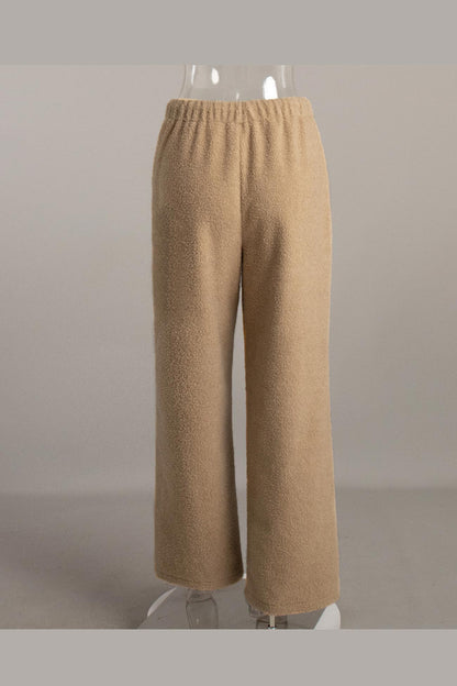 Romee | Luxury Teddy Bouclé Fluffy Pants with Wide Legs