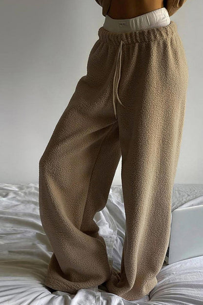 Romee | Luxury Teddy Bouclé Fluffy Pants with Wide Legs