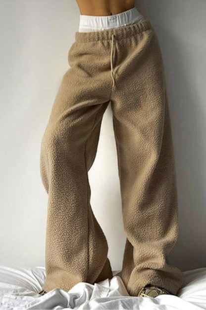 Romee | Luxury Teddy Bouclé Fluffy Pants with Wide Legs