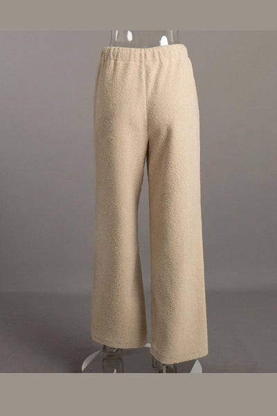 Romee | Luxury Teddy Bouclé Fluffy Pants with Wide Legs