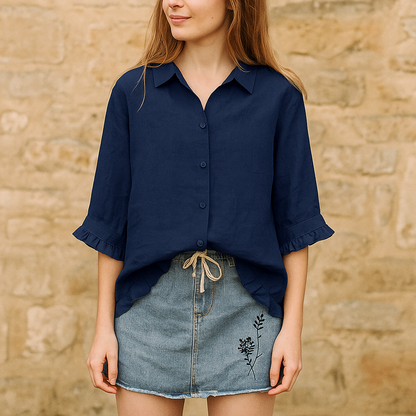 Leah | Elegant Fall-Summer Cotton Shirt