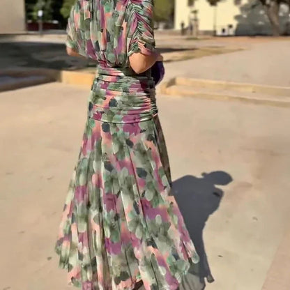 Malvina | Floral Chiffon Maxi Dress