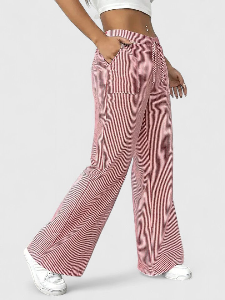 Dominique | Comfortable Wide-Leg Pants with Elegant Details