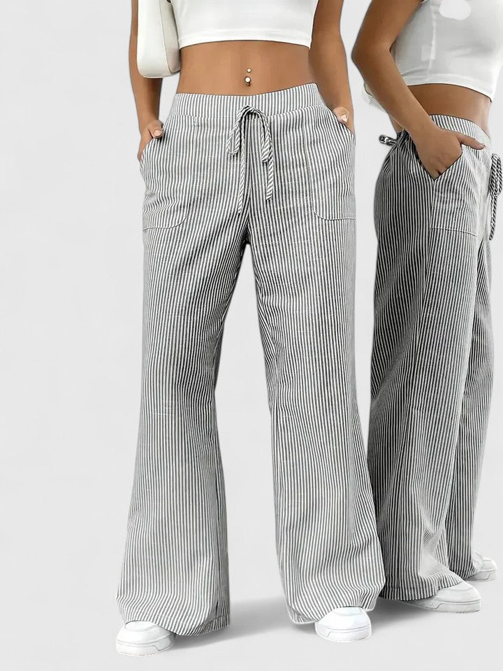 Dominique | Comfortable Wide-Leg Pants with Elegant Details