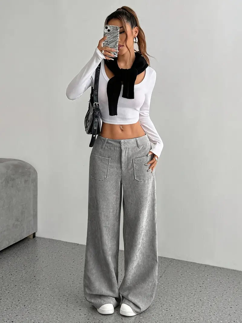 Tiff | Stylish Corduroy Fall Pants with Wide Legs