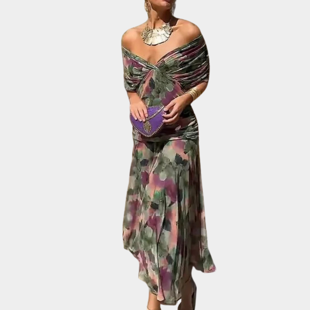 Malvina | Floral Chiffon Maxi Dress