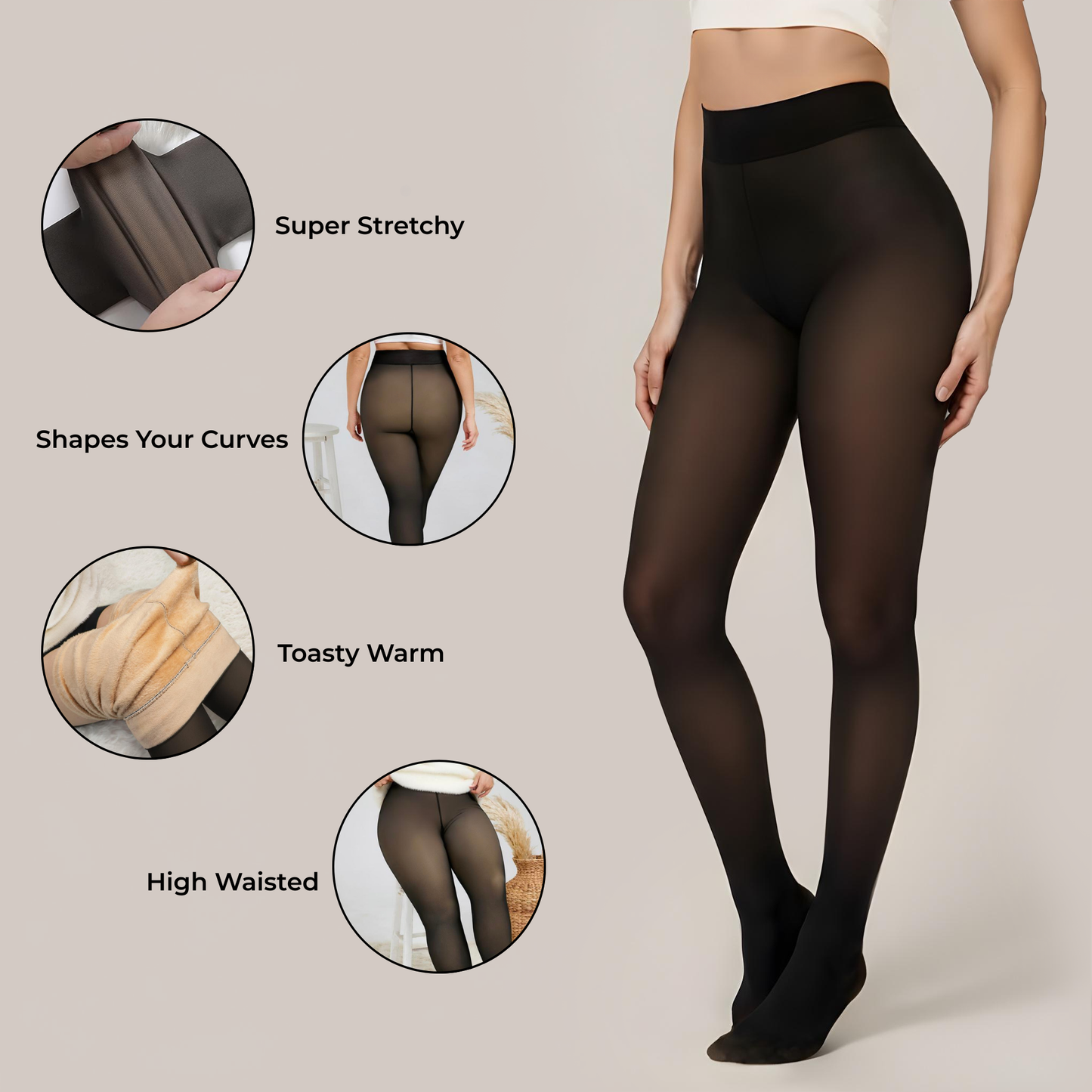 Pricilla - Softy Fleece Lined Tights