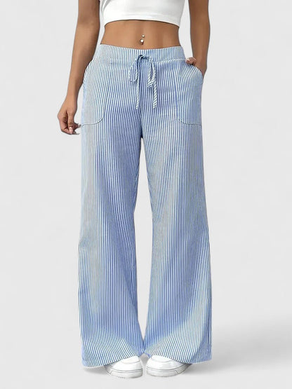 Dominique | Comfortable Wide-Leg Pants with Elegant Details