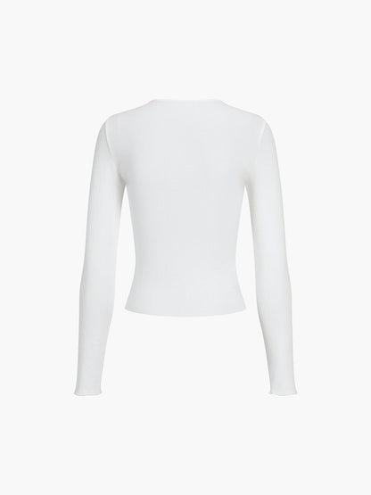Tatum | Ribbed Slim Fit Longsleeve Top Dames – Stretch & Comfort