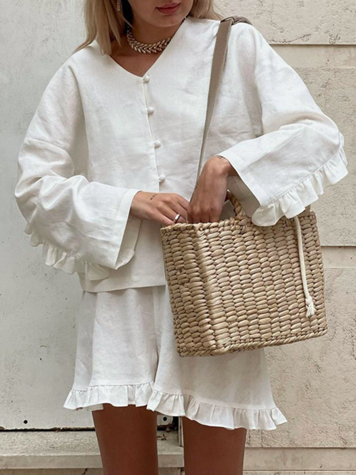 Vita | Pure Cotton Ruffle Set