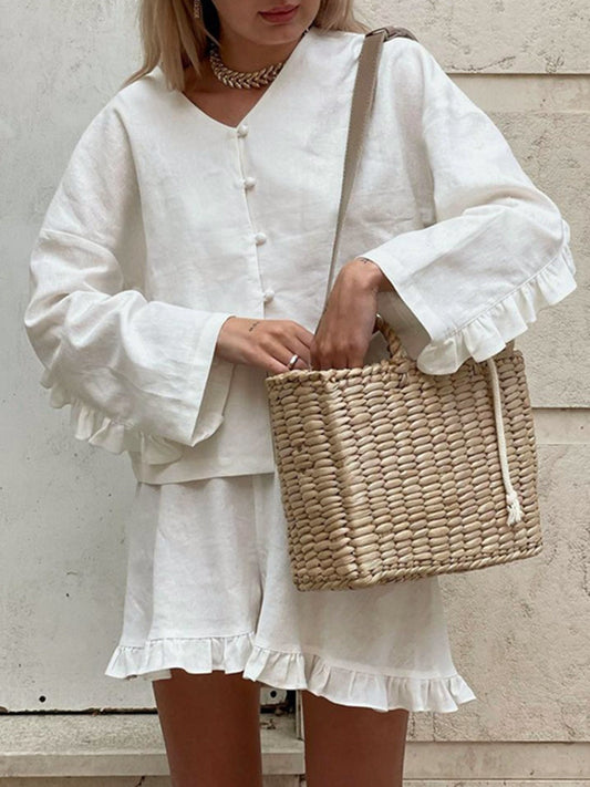 Vita | Pure Cotton Ruffle Set