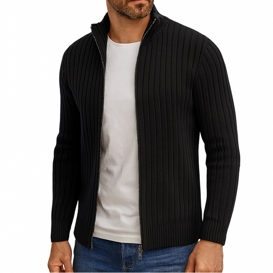 Henry | Ribbed Zip-Up Cardigan
