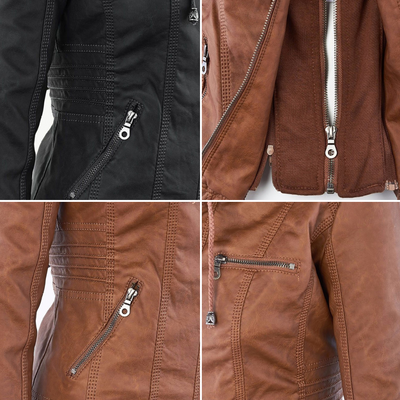 Pia | Chic Leather Hooded Jacket