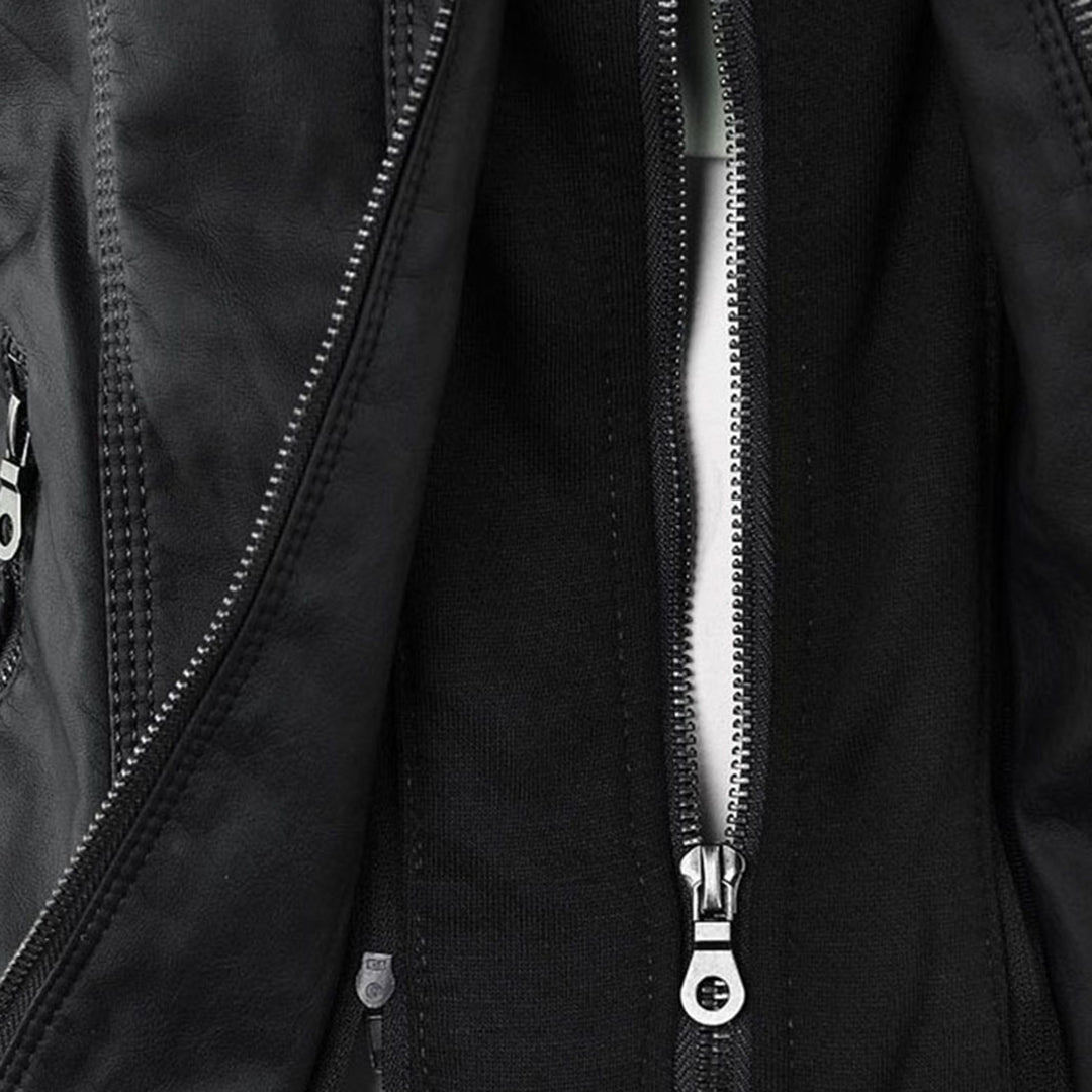 Pia | Chic Leather Hooded Jacket