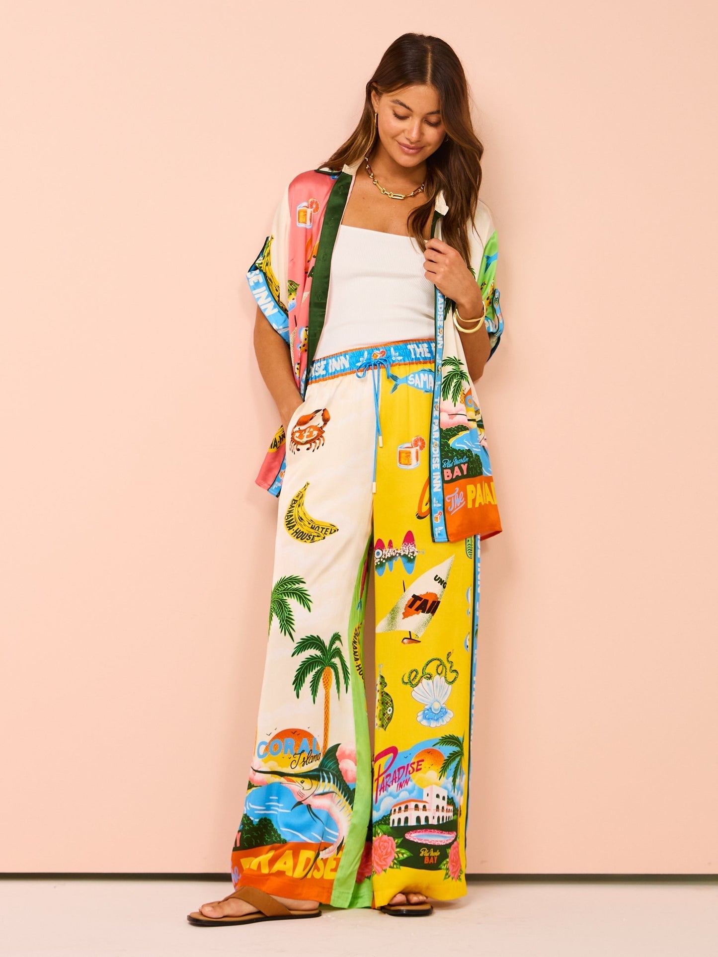 Palermo | Coconut Palm Print Two Piece Set