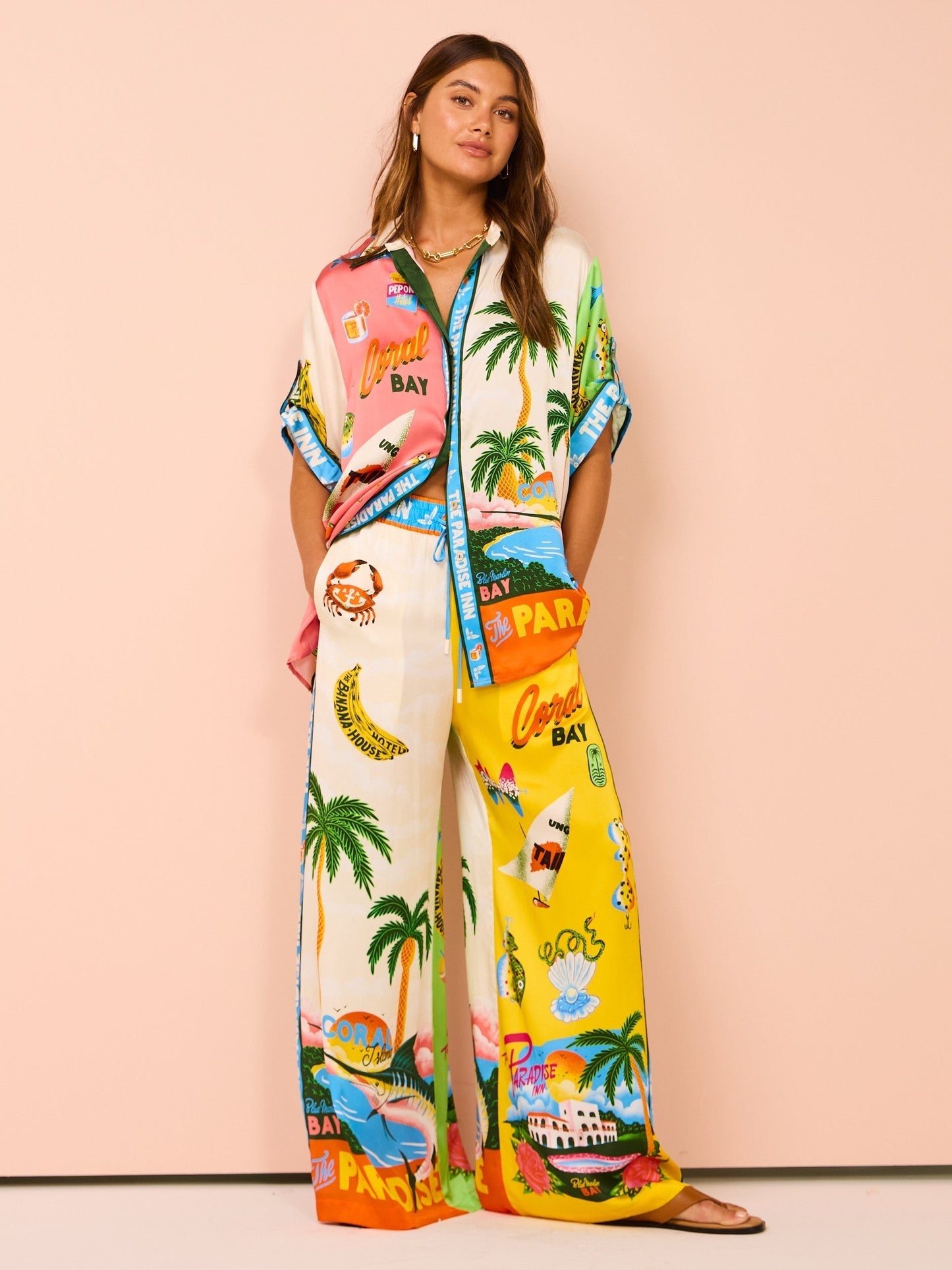 Palermo | Coconut Palm Print Two Piece Set