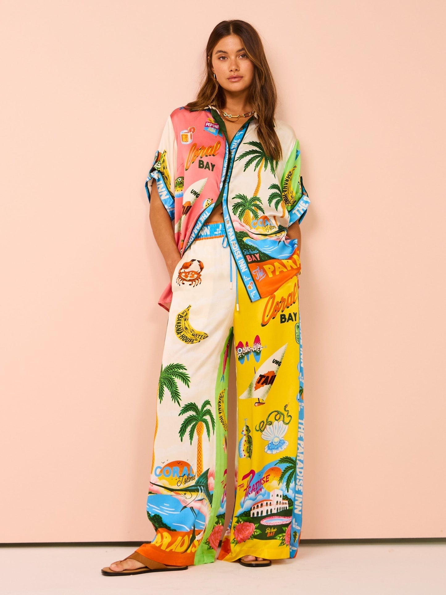 Palermo | Coconut Palm Print Two Piece Set