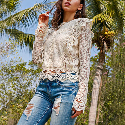 Lily-Rose | Lace Blouse with Elegant Flair