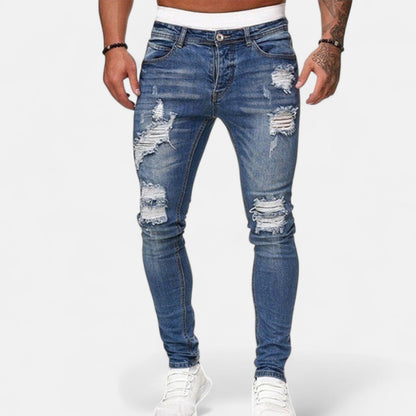 Severino | Men's Slim Fit Vintage Jeans with Ripped Details