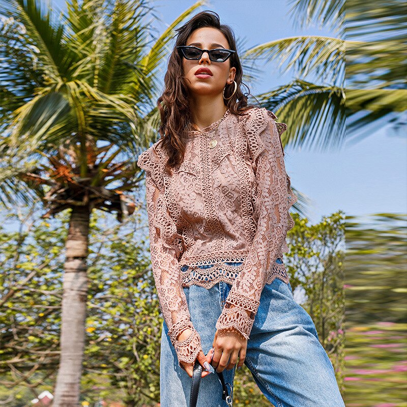 Lily-Rose | Lace Blouse with Elegant Flair