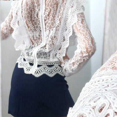 Lily-Rose | Lace Blouse with Elegant Flair