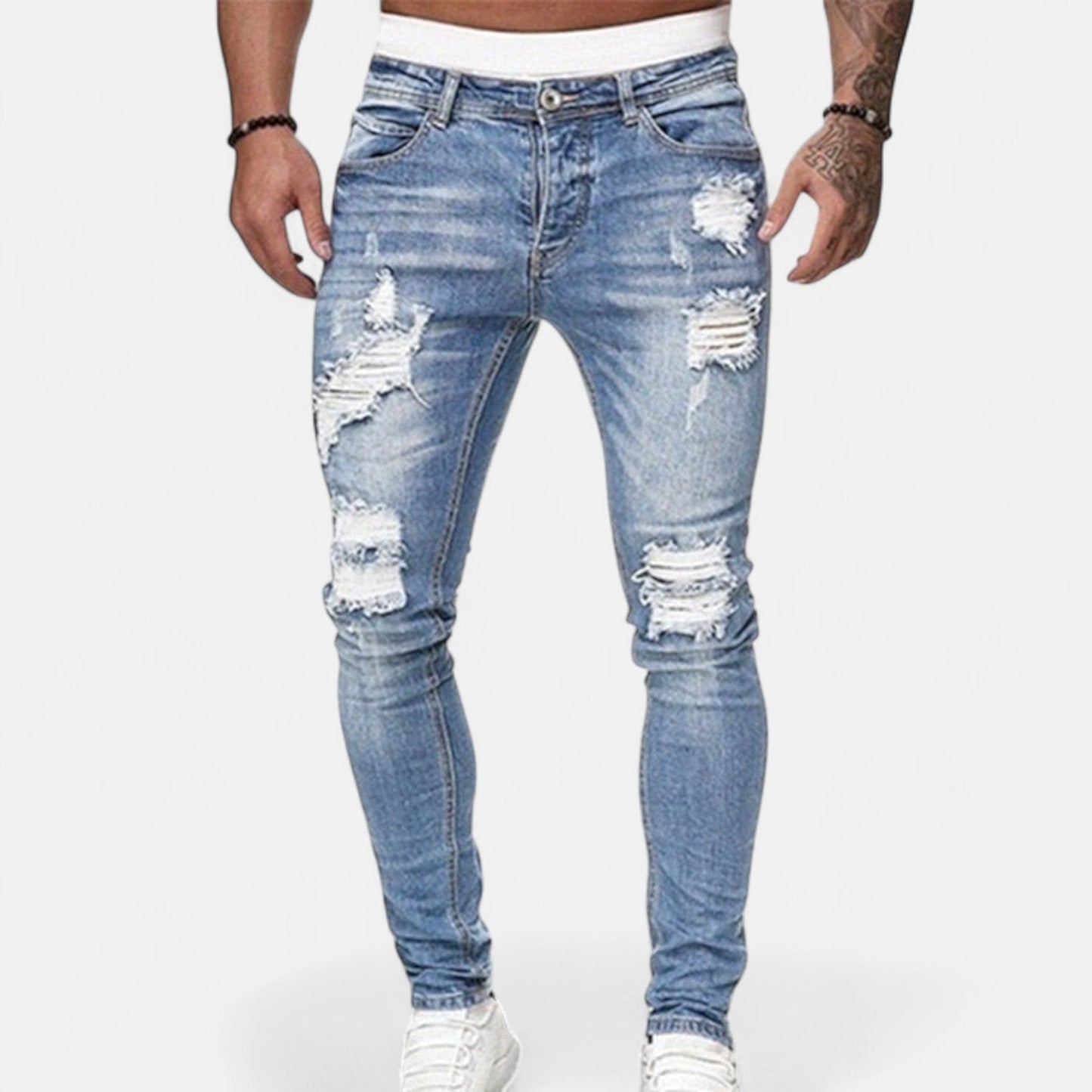 Severino | Men's Slim Fit Vintage Jeans with Ripped Details