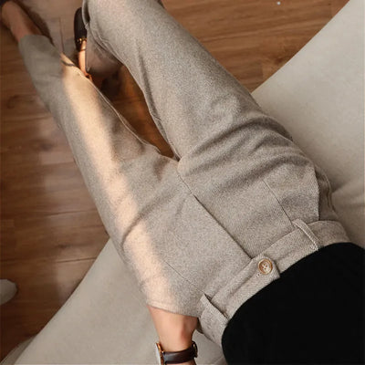Elan | Elegant Pure Wool Tailored Trousers