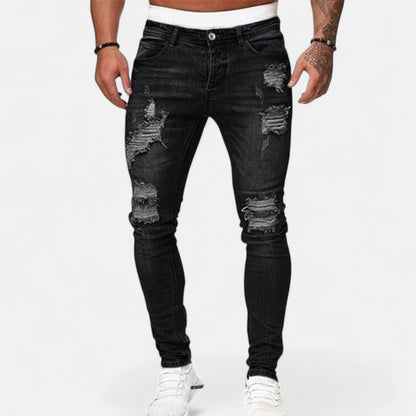 Severino | Men's Slim Fit Vintage Jeans with Ripped Details