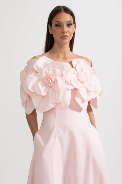 Rose | Off-Shoulder Midi Dress