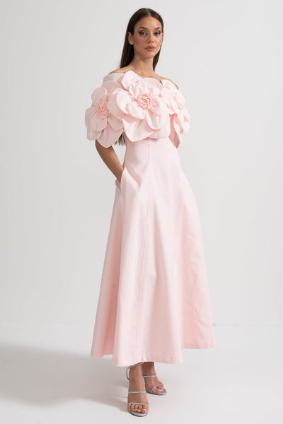 Rose | Off-Shoulder Midi Dress