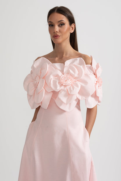 Rose | Off-Shoulder Midi Dress