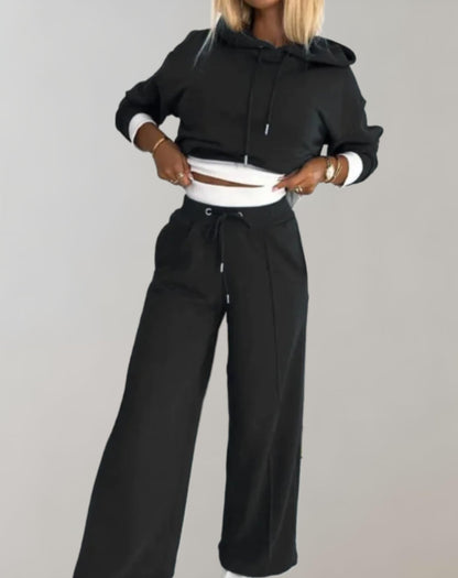 Billie | Two Piece Hoodie and Wide Leg Pants Set