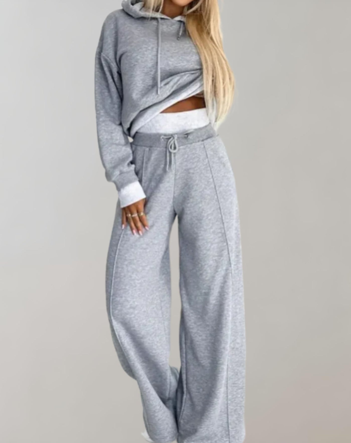 Billie | Two Piece Hoodie and Wide Leg Pants Set
