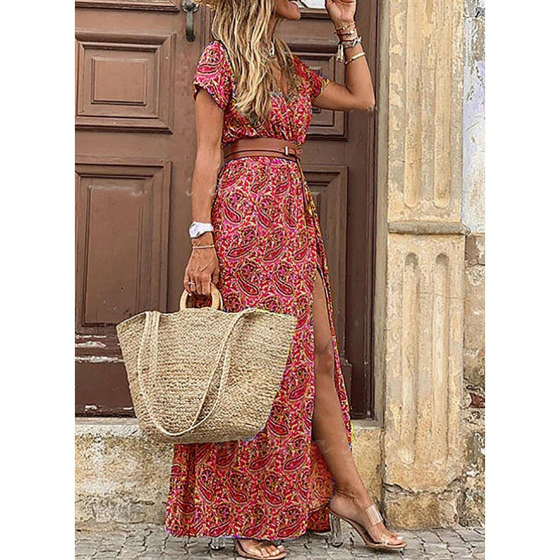 Maëlle | Boho Maxi Dress with Gathered Waist