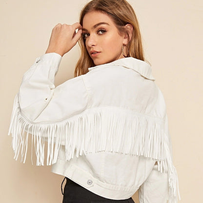 Marianne | Fringe jacket beige