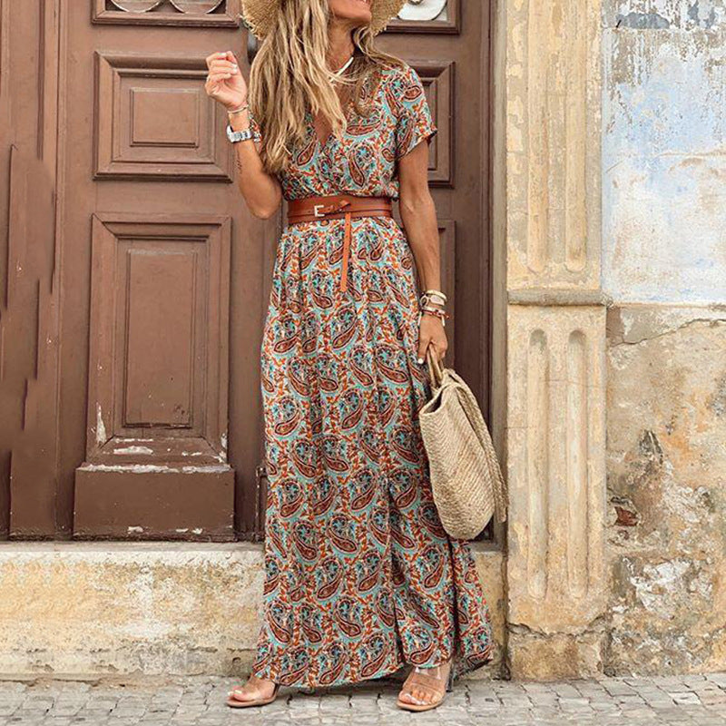 Maëlle | Boho Maxi Dress with Gathered Waist