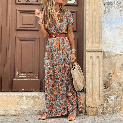 Maëlle | Boho Maxi Dress with Gathered Waist
