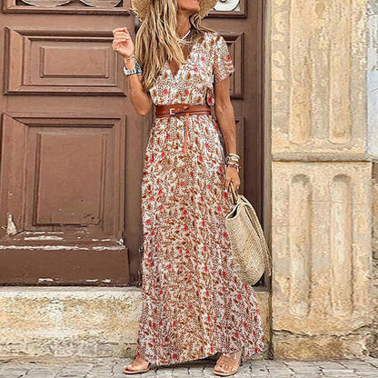 Maëlle | Boho Maxi Dress with Gathered Waist