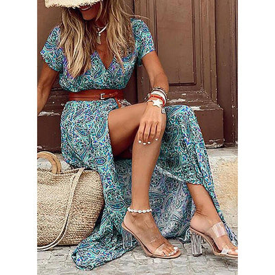 Maëlle | Boho Maxi Dress with Gathered Waist