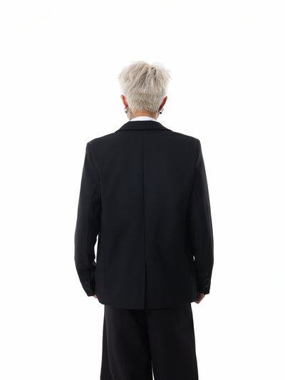 Boris | Oversized Buckled Blazer with Silver Accents