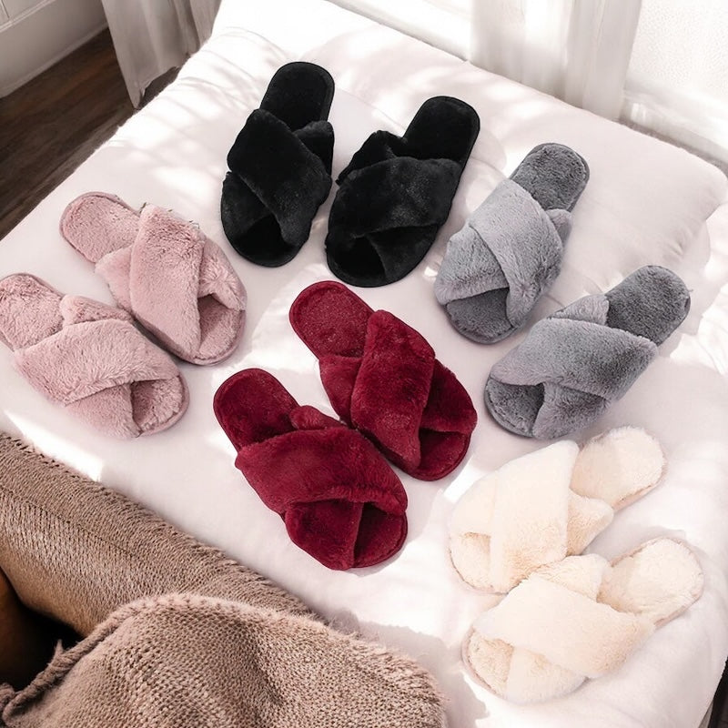 Cozy Cross Band Slippers