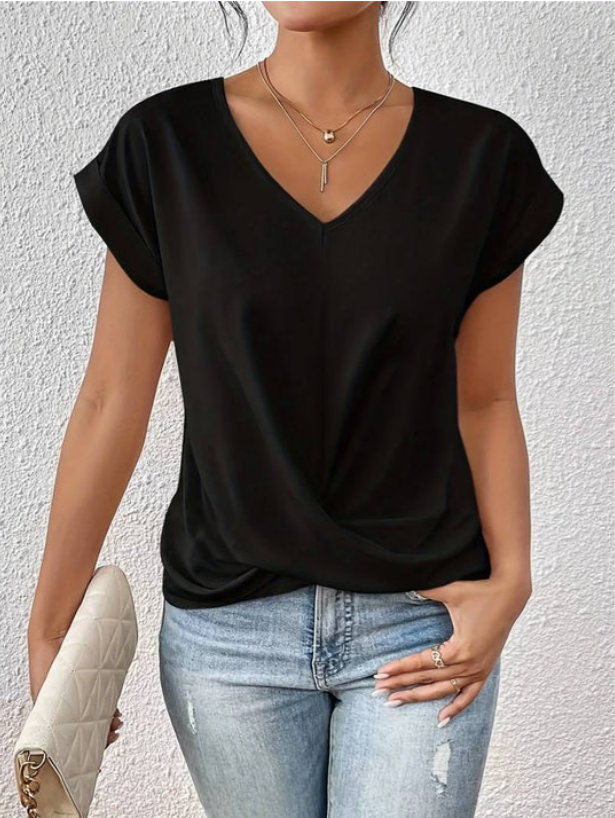 Toledo | Casual Draped V Neck Blouse