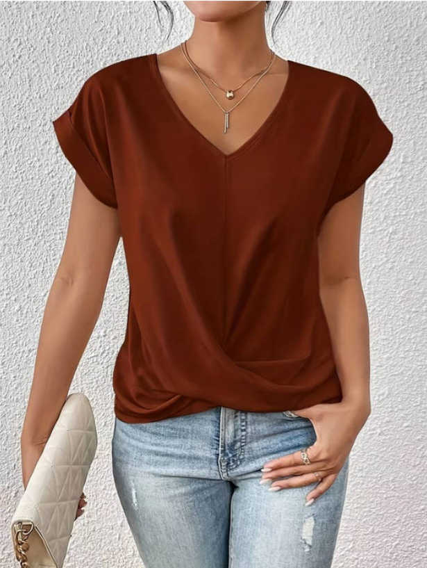 Toledo | Casual Draped V Neck Blouse
