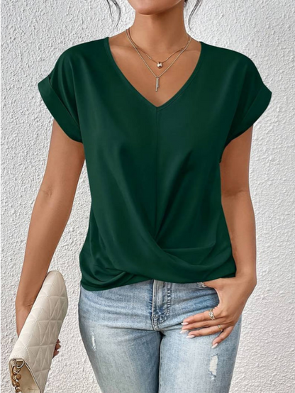 Toledo | Casual Draped V Neck Blouse