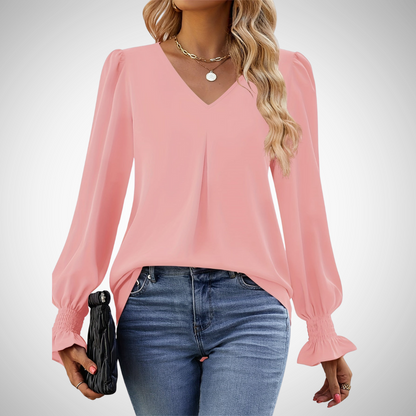 Anastasia | Graceful V-Neck Blouse