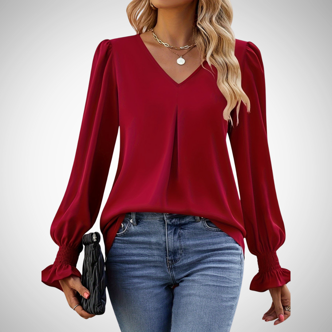 Anastasia | Graceful V-Neck Blouse