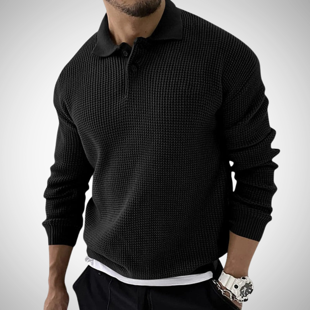 Ethan | Luxury Long-Sleeve Polo