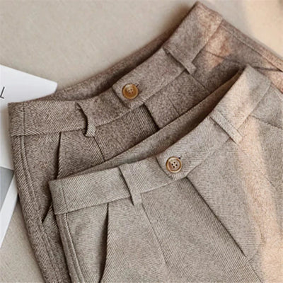 Elan | Elegant Pure Wool Tailored Trousers